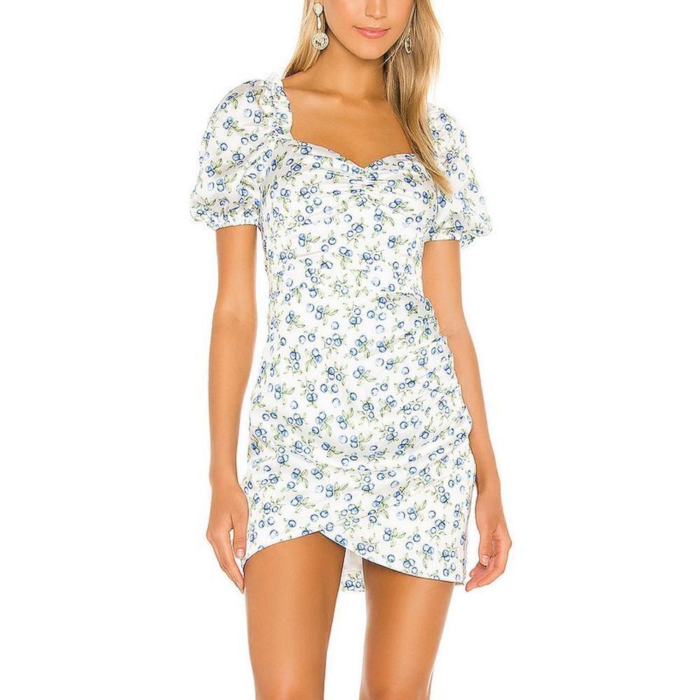 Song of Style Benverly Women White New blueberry puff sleeve mini dress XX-Large